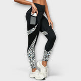 Calça de Treino Alta com Estampa de Leopardo
