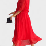 Monica - Vestido midi em chiffon