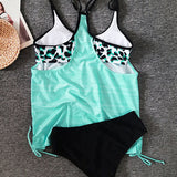 Augustus - Tankini liso com estampa de onça