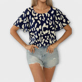 Blusa Casual com Decote Redondo