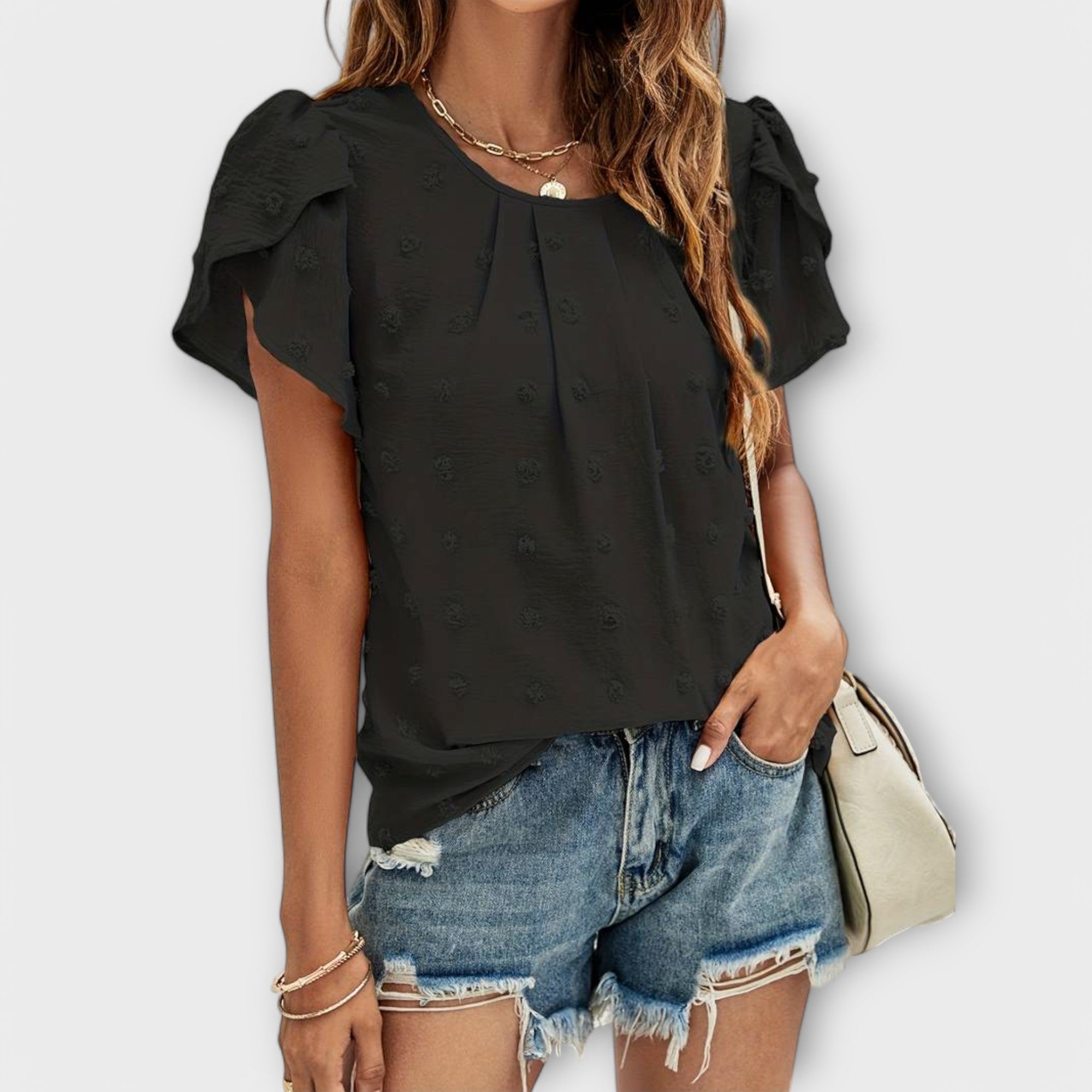 Blusa de mangas florais