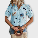 Blusa moderna com decote em V