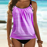 Augustus - Tankini liso com estampa de onça