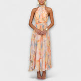 Rosie - Vestido Maxi com Decote Halter e Costas Abertas