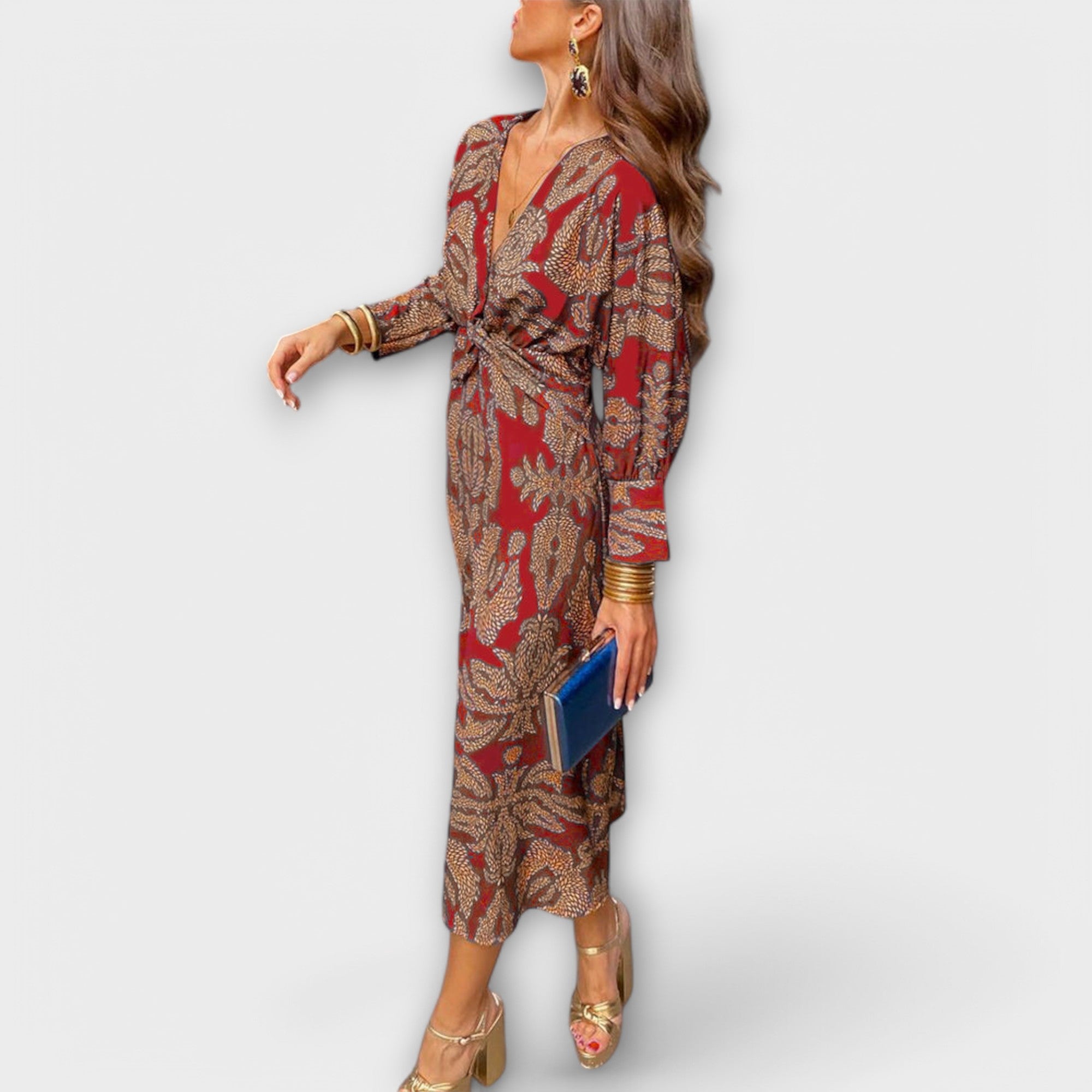 Vestido elegante com mangas longas