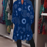 Demelza – Vestido de Manga Longa com Estampado Geométrico