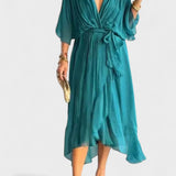 Monica - Vestido midi em chiffon