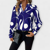 Blusa elegante com mangas longas e decote em V