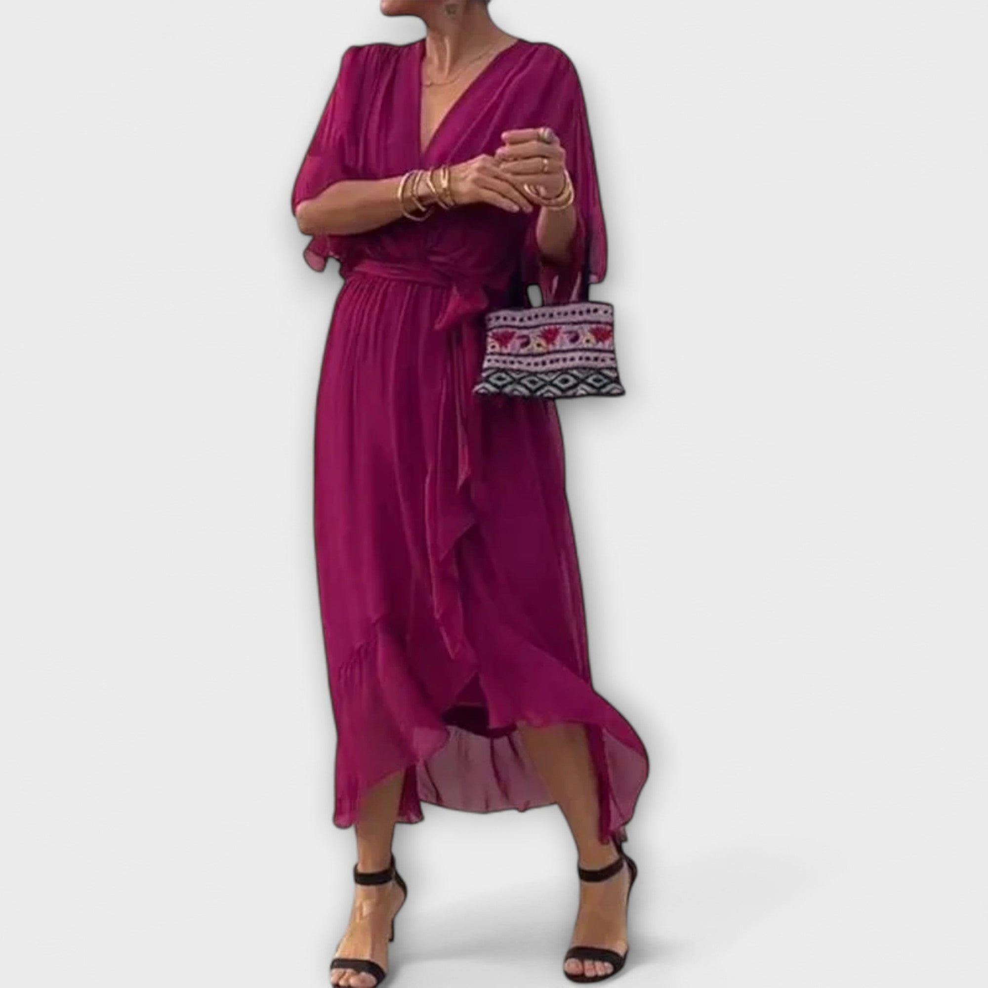 Amoura - Vestido de Chiffon com Decote em V