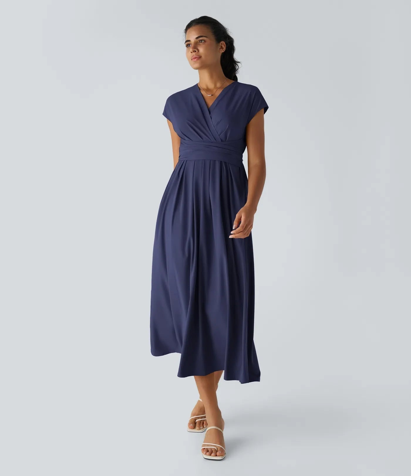 Vestido Cora longo de Cintura Alta  leve e Atemporal