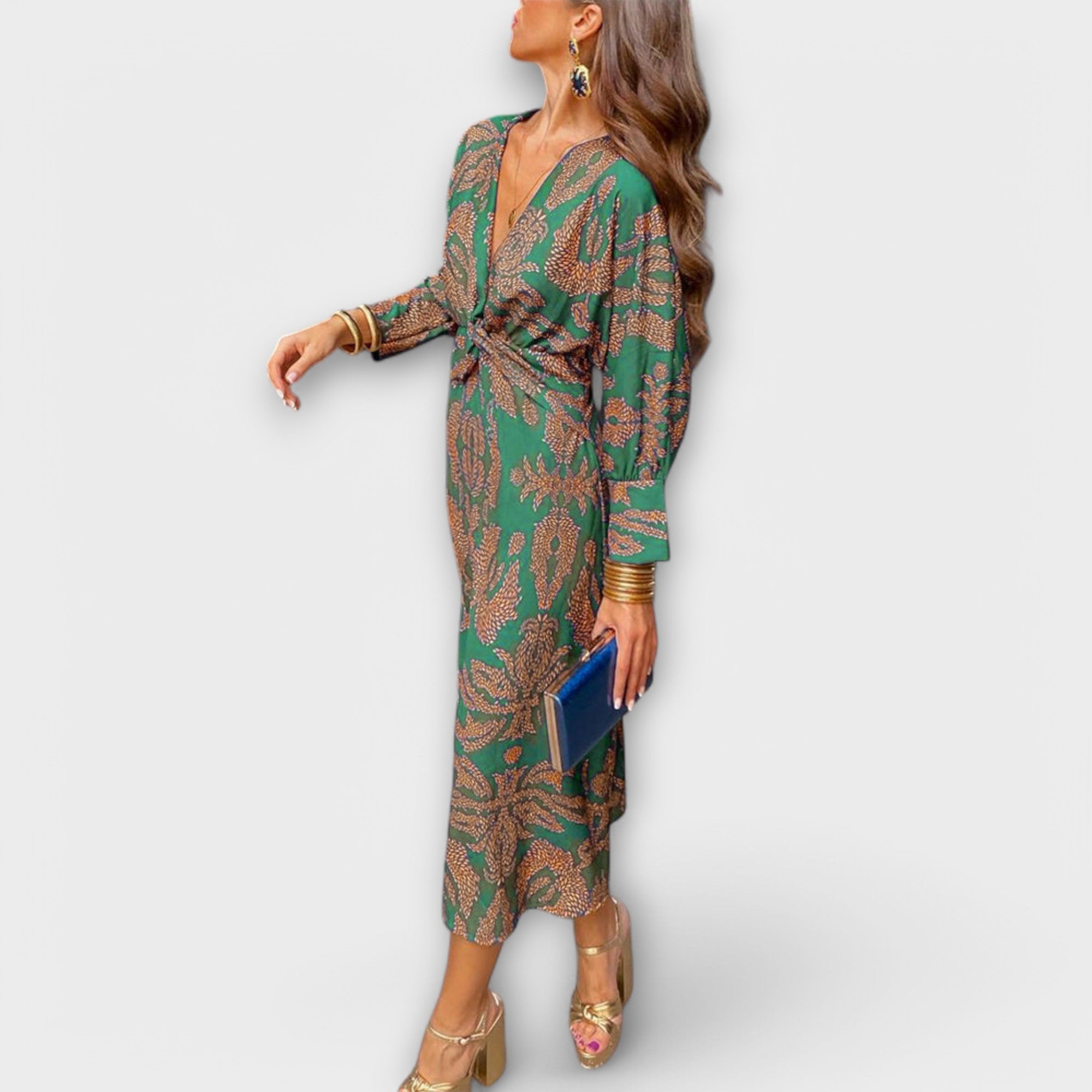 Vestido elegante com mangas longas