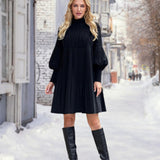 Avelyn™ - Vestido Plissado Elegante com Mangas de Lanterna para Mulheres