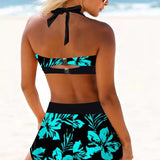 Sherrie - Fato de banho com estampado floral de cintura alta
