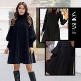 Avelyn™ - Vestido Plissado Elegante com Mangas de Lanterna para Mulheres