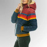 Roswitha - Parka retrô com capuz de pele sintética.