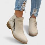 Botas Emma Azul Claro em Camurça com Cano Baixo