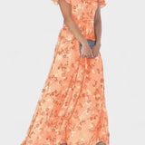 Ana - Vestido floral com mangas de folho