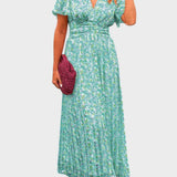 Bianca - Vestido maxi floral com mangas esvoaçantes