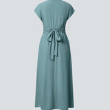 Vestido Cora longo de Cintura Alta  leve e Atemporal