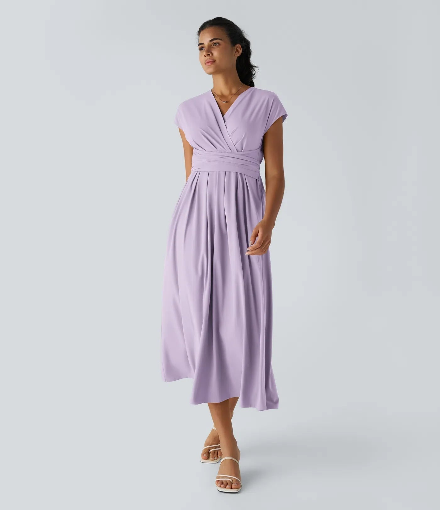 Vestido Cora longo de Cintura Alta  leve e Atemporal