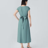 Vestido Cora longo de Cintura Alta  leve e Atemporal
