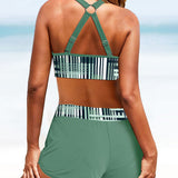 Janette – Bikini Canelado de Cintura Alta
