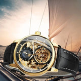 Relógio Automático Esqueleto com Fase da Lua