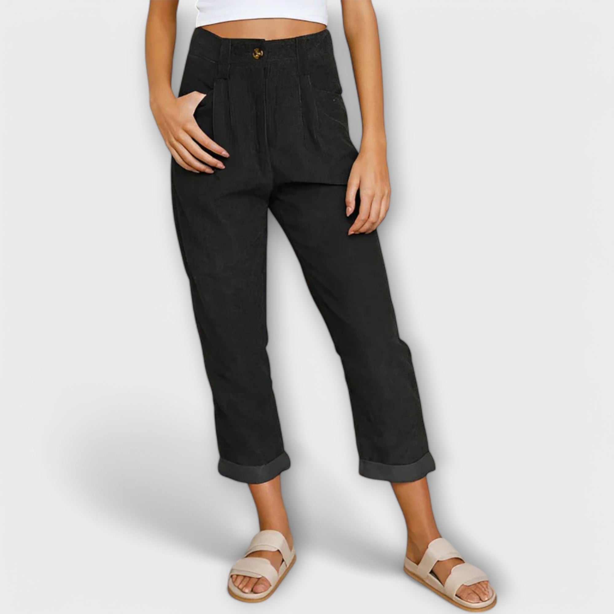 Calça de veludo cotelê moderna
