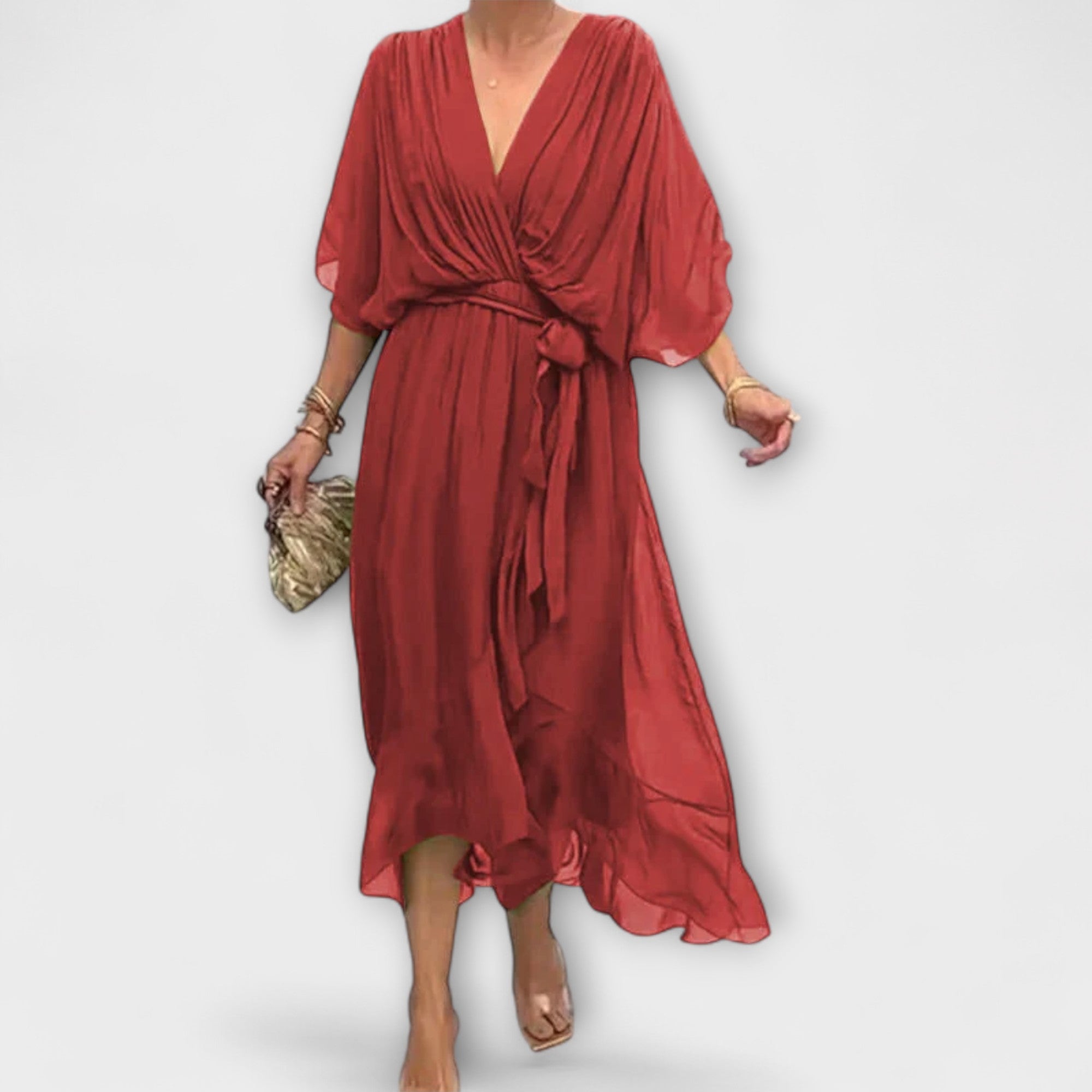 Amoura - Vestido de Chiffon com Decote em V
