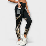 Calça de Treino Alta com Estampa de Leopardo