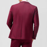 Fatos de Prom para Homens em Burgundy com 3 Peças e Lapela Ponta
