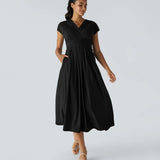Vestido Cora longo de Cintura Alta  leve e Atemporal