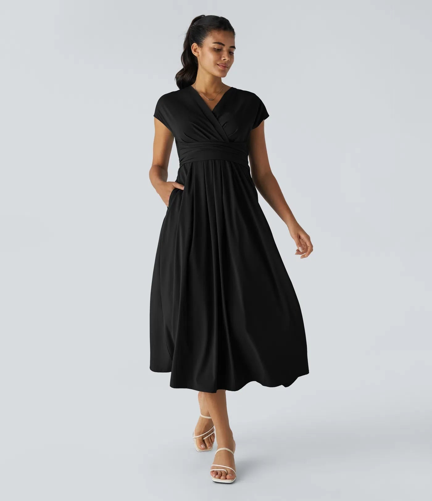 Vestido Cora longo de Cintura Alta  leve e Atemporal