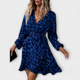 Vestido estiloso com estampa de onça