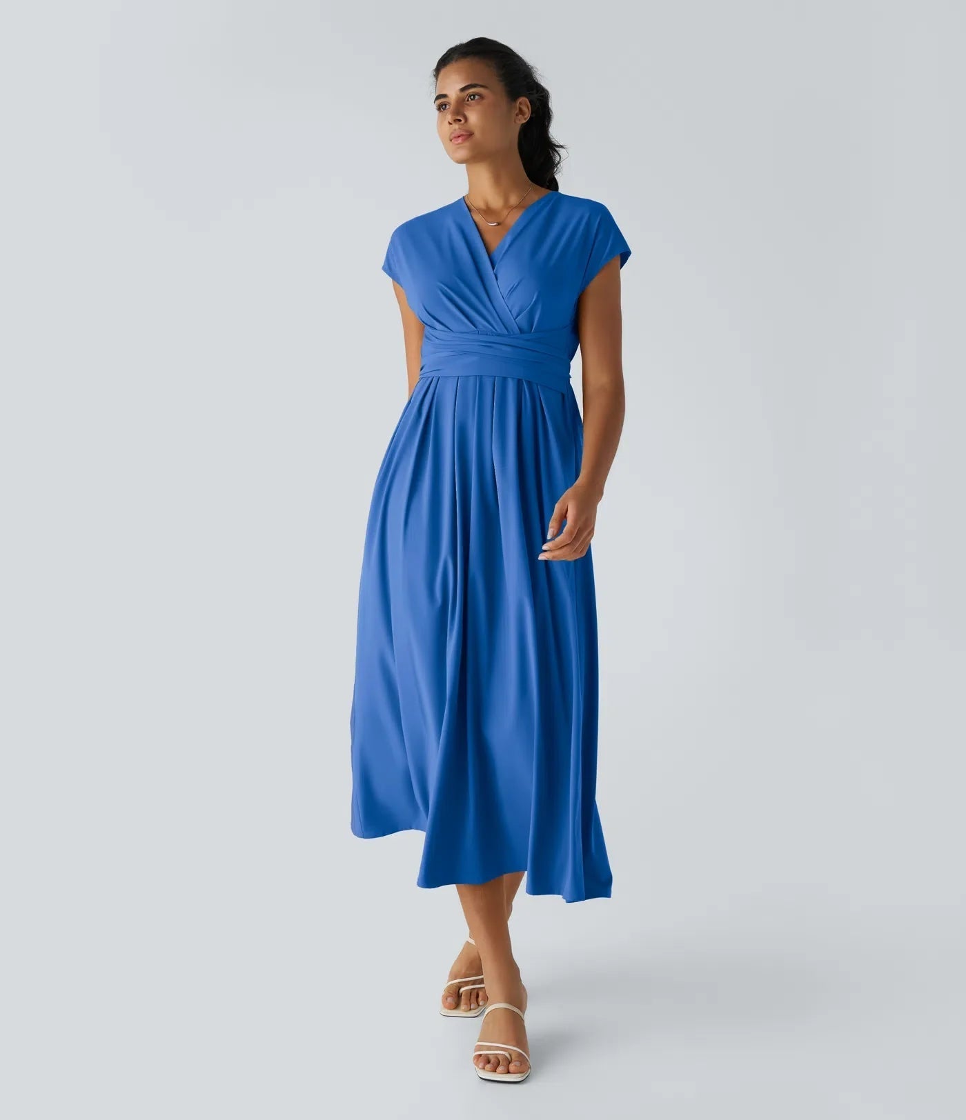 Vestido Cora longo de Cintura Alta  leve e Atemporal