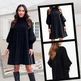 Avelyn™ - Vestido Plissado Elegante com Mangas de Lanterna para Mulheres
