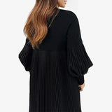 Avelyn™ - Vestido Plissado Elegante com Mangas de Lanterna para Mulheres