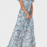 Ana - Vestido floral com mangas de folho