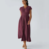Vestido Cora longo de Cintura Alta  leve e Atemporal