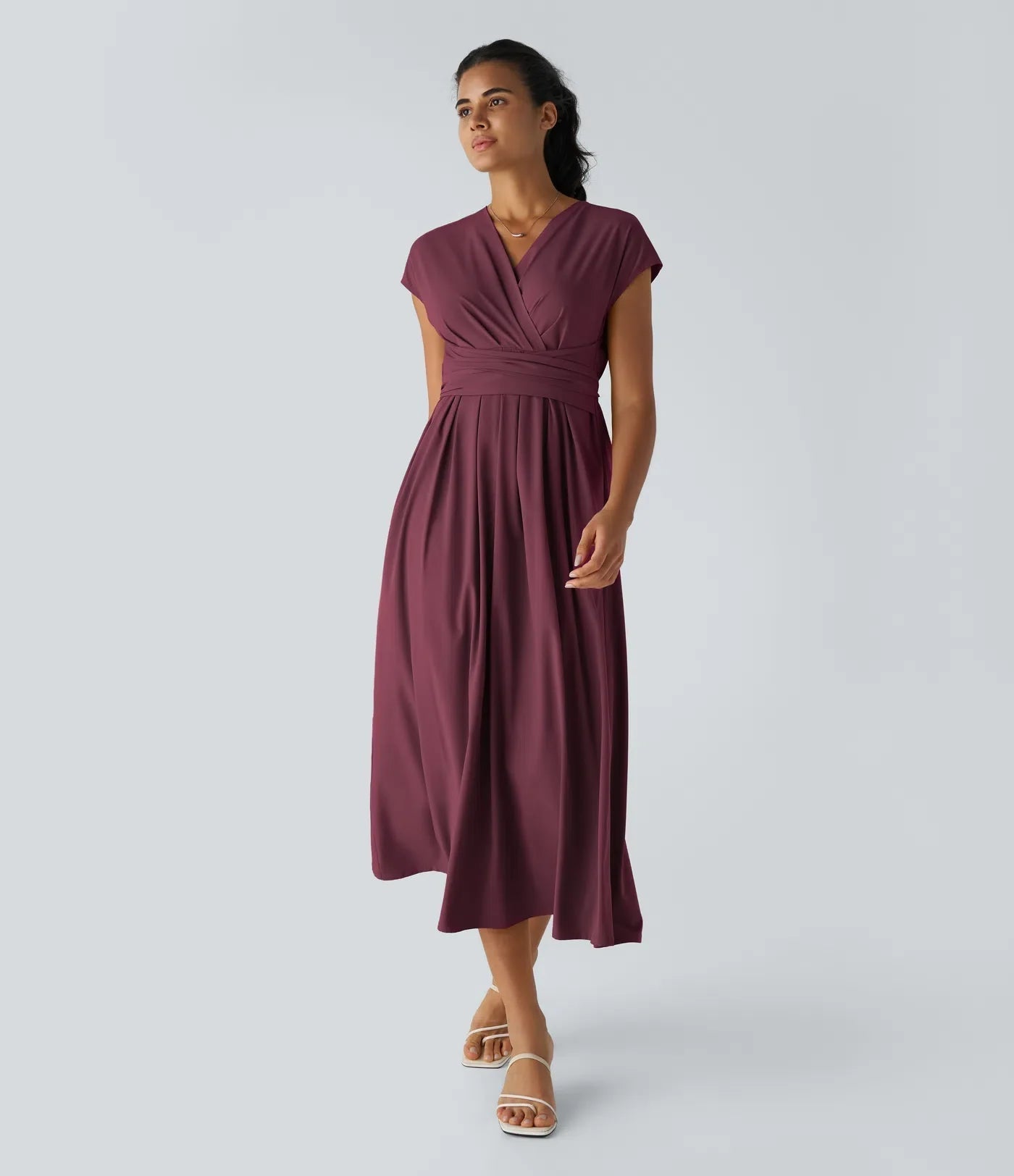Vestido Cora longo de Cintura Alta  leve e Atemporal