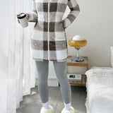 Casaco xadrez Melina suave e aconchegante