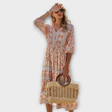 Xandra - Vestido Elegante com Estampa Floral