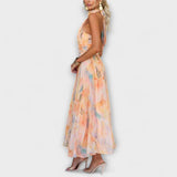 Rosie - Vestido Maxi com Decote Halter e Costas Abertas