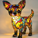 Luminária vitral LumiDog Chihuahua em forma de cão