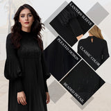 Avelyn™ - Vestido Plissado Elegante com Mangas de Lanterna para Mulheres