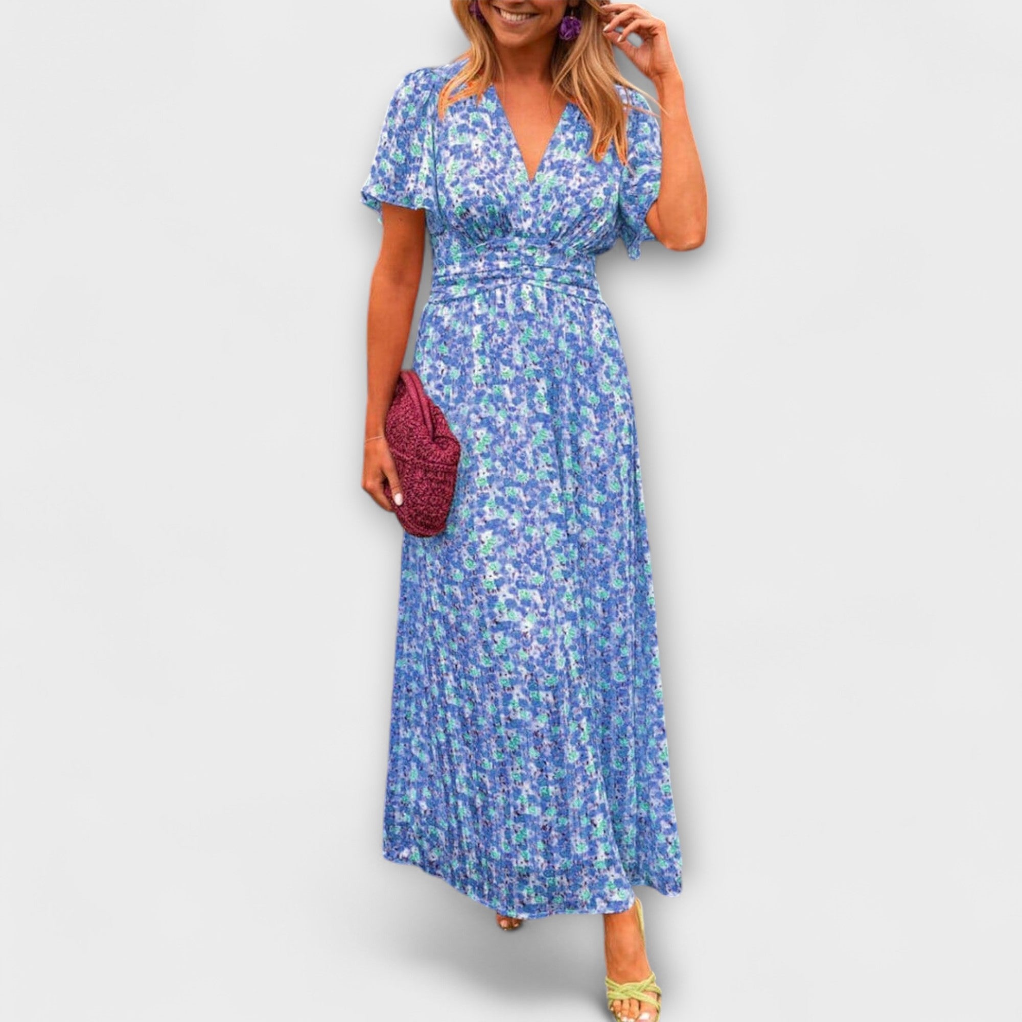 Sandra - Elegante Maxi Vestido com Decote em V