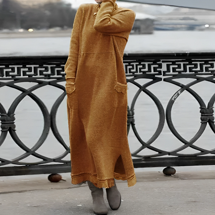 Larissa - Vestido de Suéter Casual Estiloso