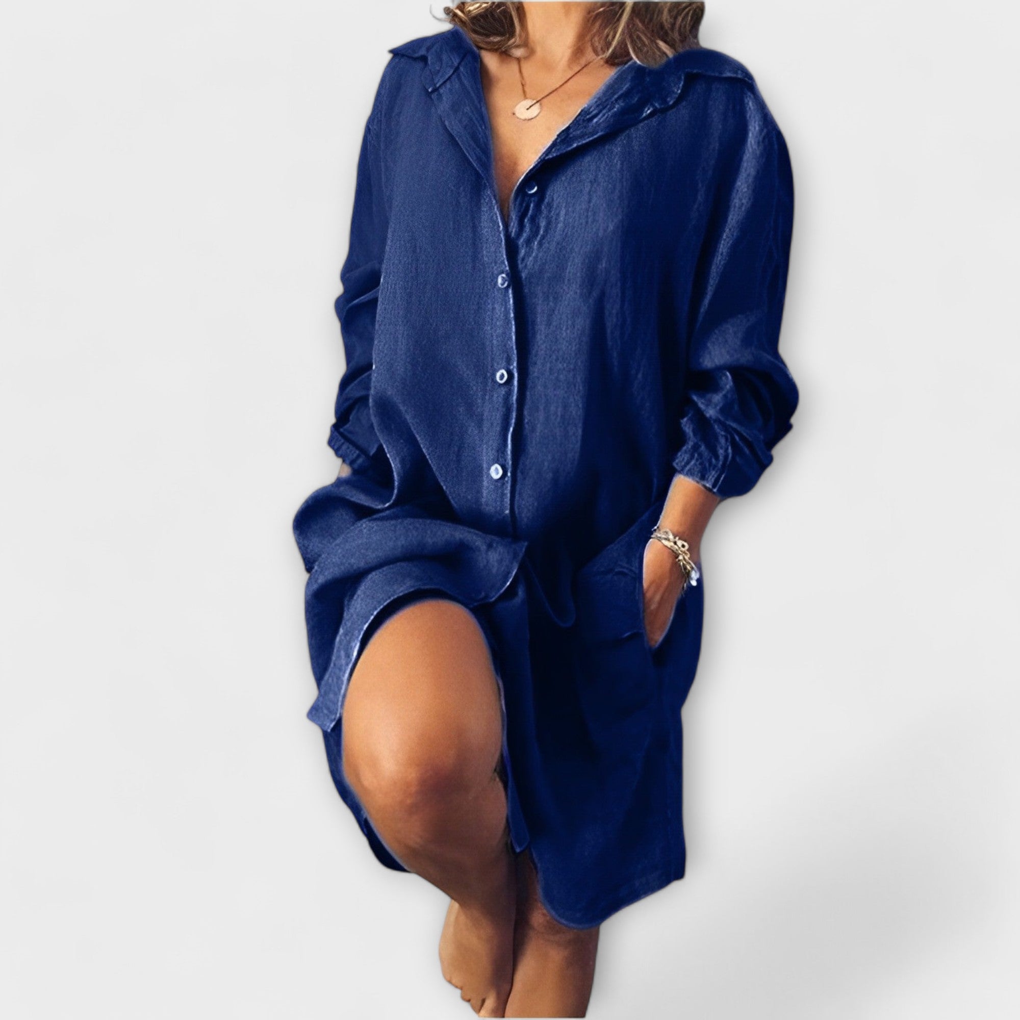 Blusa de linho casual para uso diário
