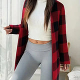 Casaco xadrez Melina suave e aconchegante