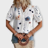Blusa moderna com decote em V